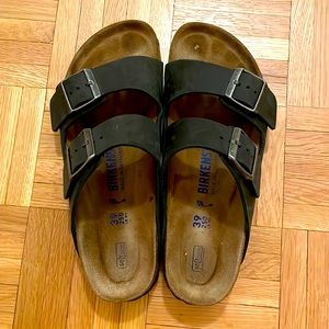Birkenstock Arizona Soft Footbed - Black Oiled Leather Size 39